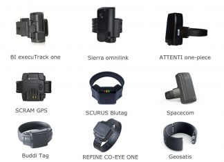 One-piece model of GPS ankle bracelet in offender tracking system