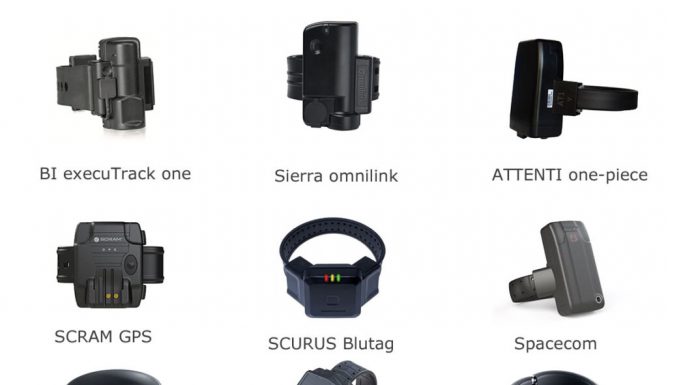 One-piece model of GPS ankle bracelet in offender tracking system