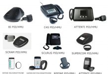 Two-piece model of GPS ankle bracelet in offender tracking system