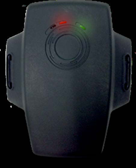 Track Group GPS tracking device showing front panel with LED status indicators